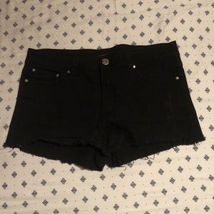 High rise black shorts